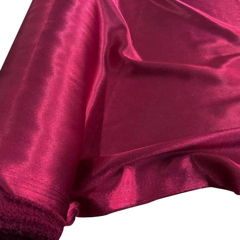 Crepe Satin Fabric Burgundy 1