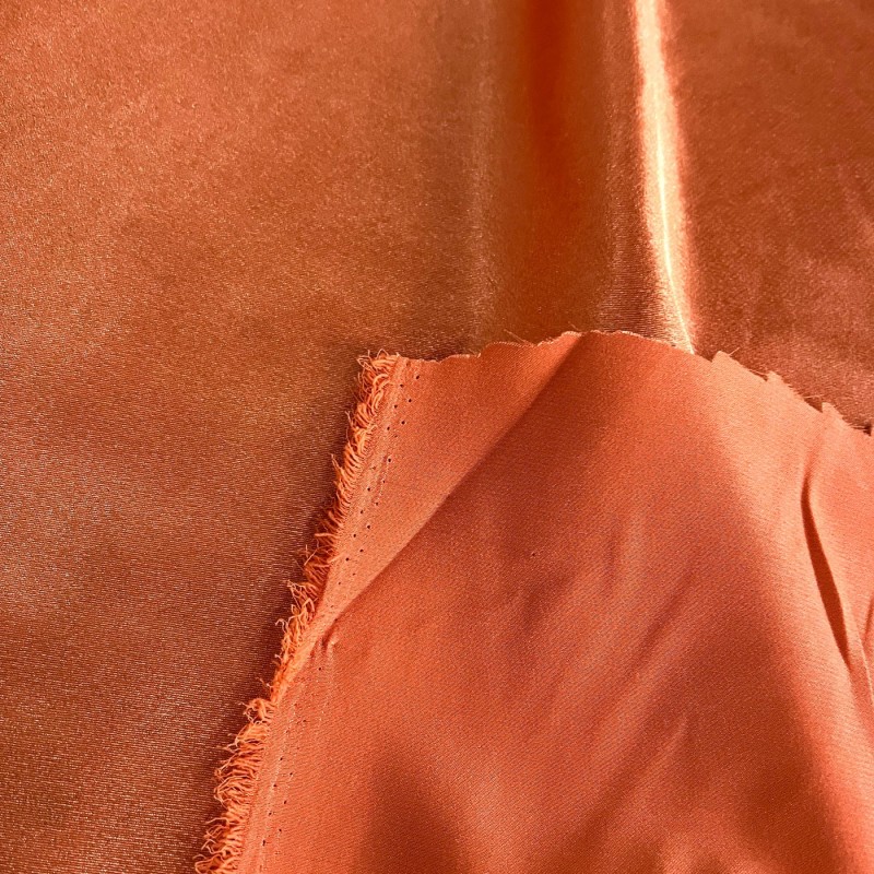 Crepe Satin Fabric Orange4