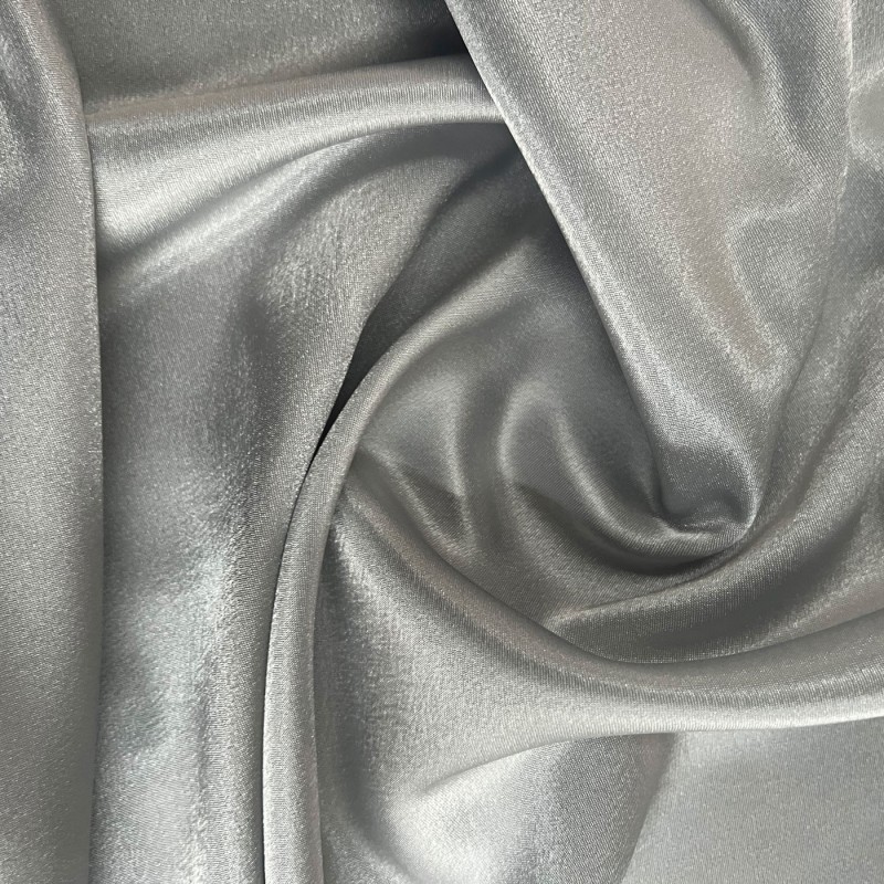 Crepe Satin Fabric Silver3