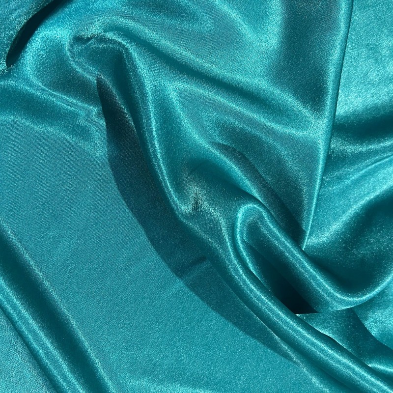 Crepe Satin Fabric Teal2