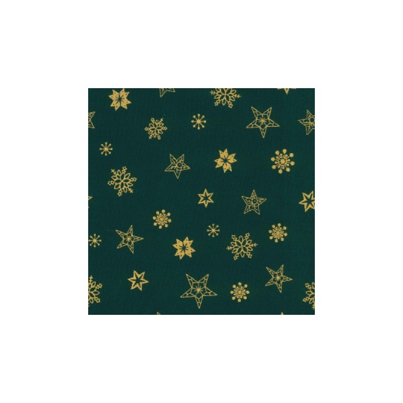 100% Cotton Poplin Christmas Prints Green 0524