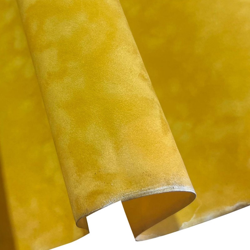 Pvc Backed Faux Suede Fabric to Clear Yellow3