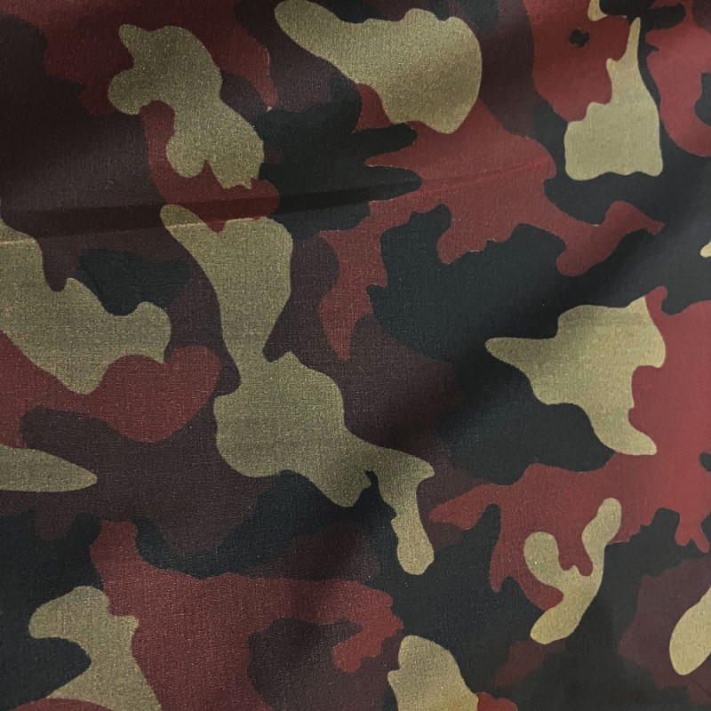 Clearance Waterproof Dry Wax Fabric Red Camo2