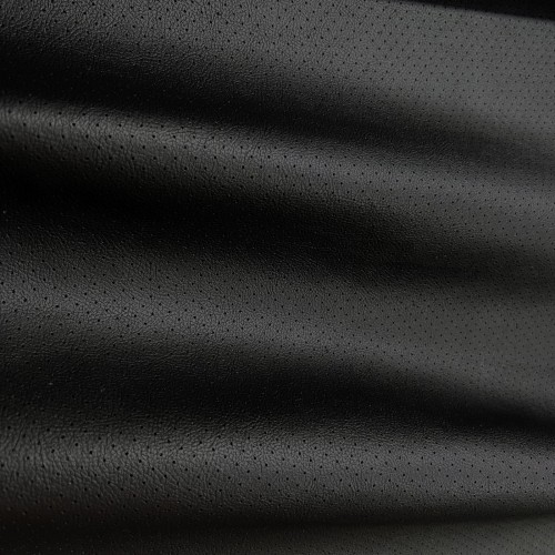 Perforated Leatherette Fabric Black2