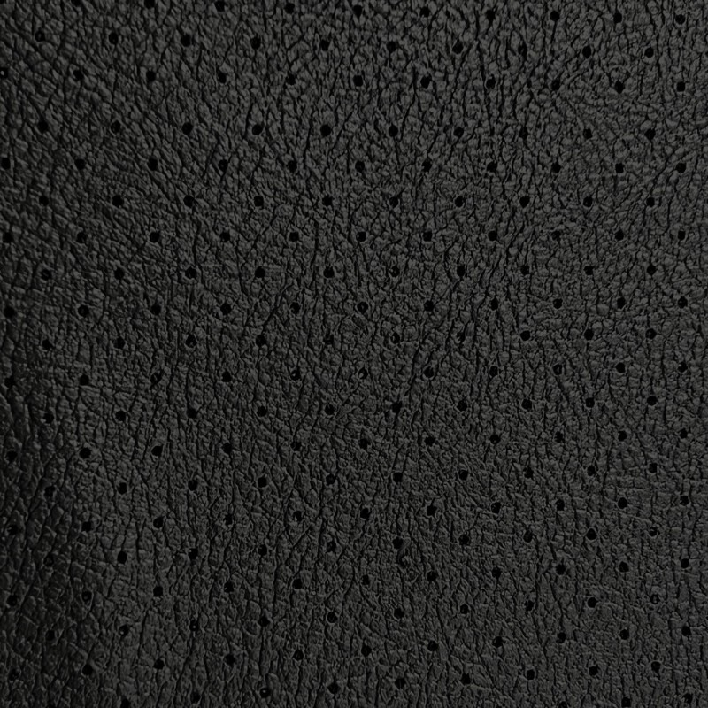 Perforated Leatherette Fabric Black3