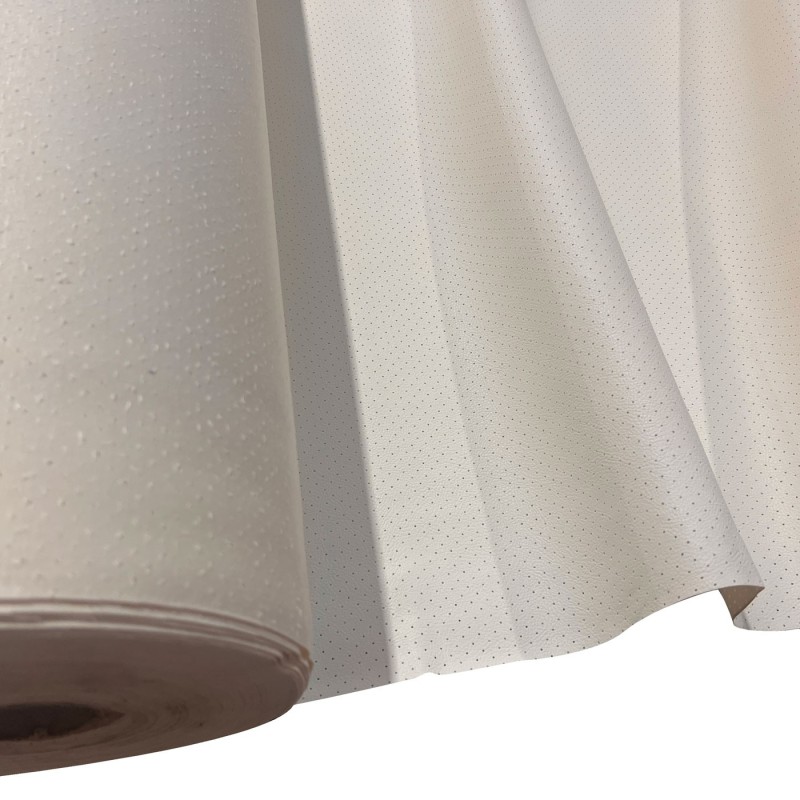 Perforated Leatherette Fabric Ivory1