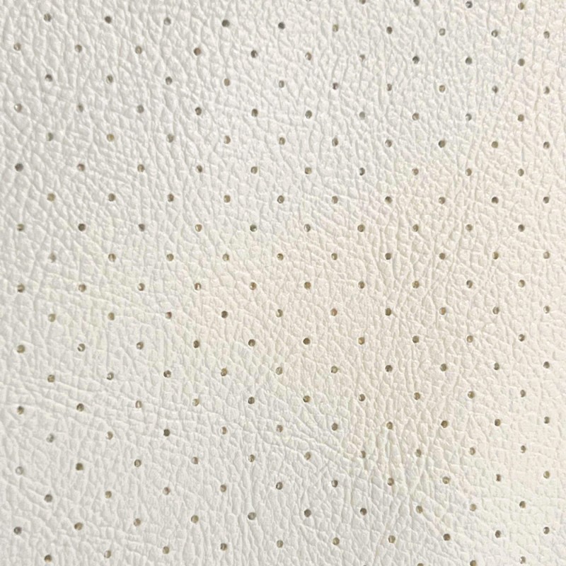 Perforated Leatherette Fabric Ivory2