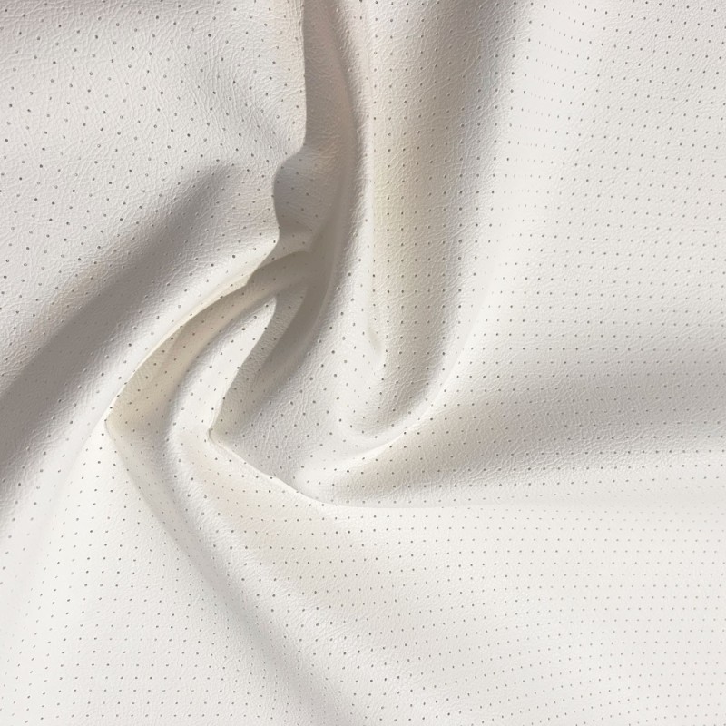 Perforated Leatherette Fabric Ivory4