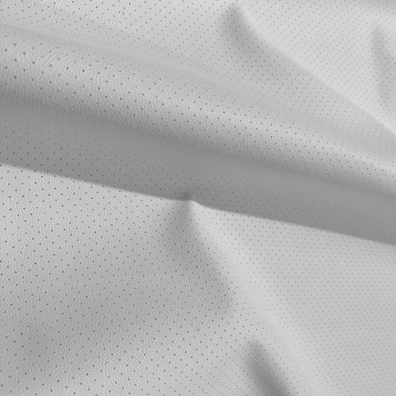 Perforated Leatherette Fabric White2