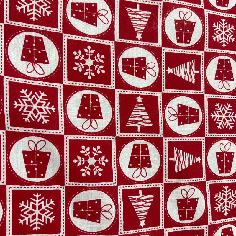 Cotton Christmas Prints Christmas Gifts Red 3