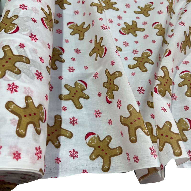 Cotton Christmas Prints Gingerbread1