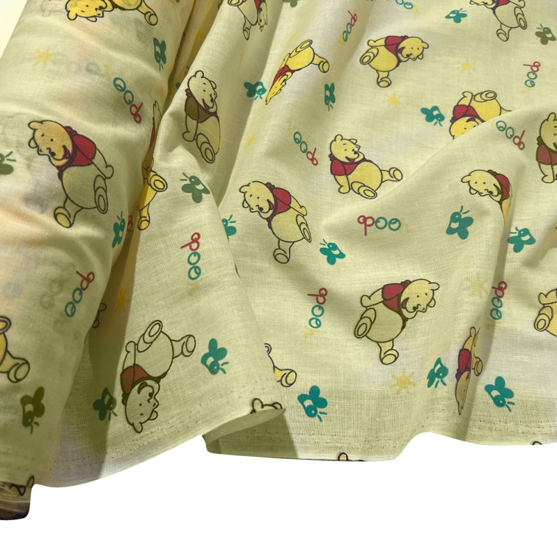 Printed Polycotton Designs Pooh Yellow 1