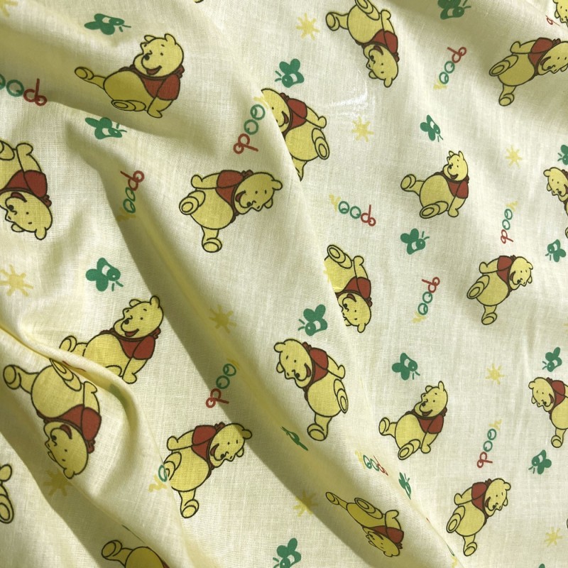 Printed Polycotton Designs Pooh Yellow 2