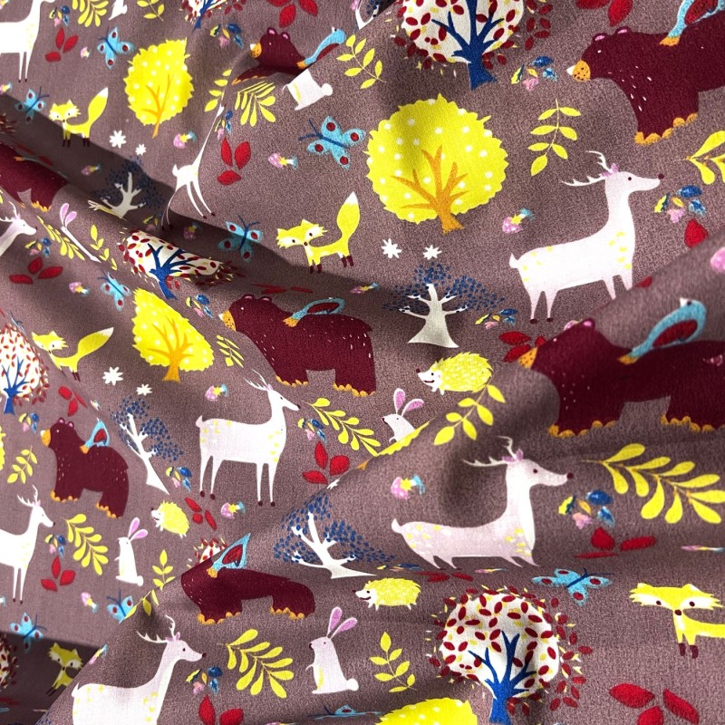 Printed Polycotton Designs Forest Animals 2