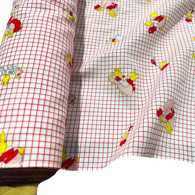 Printed Polycotton Designs  Red Bunnies 1