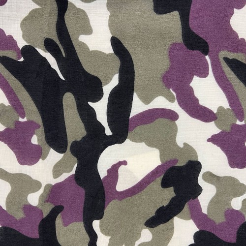 Cotton Drill Camouflage Prints Plum3