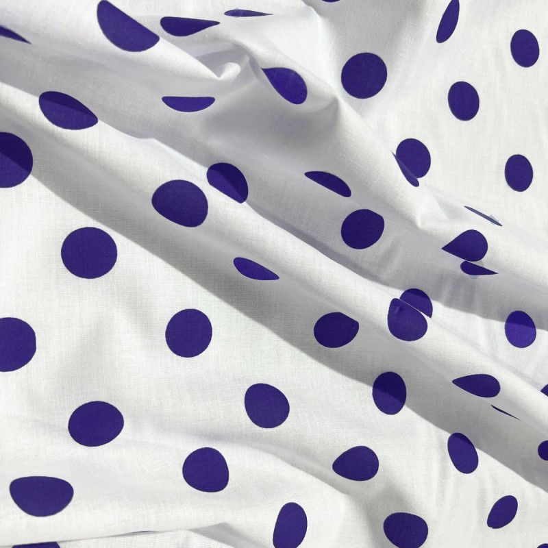 Polycotton Drill Polka Dots Purple2