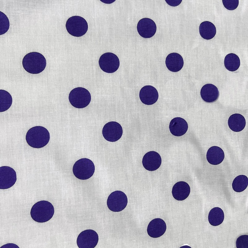 Polycotton Drill Polka Dots Purple3