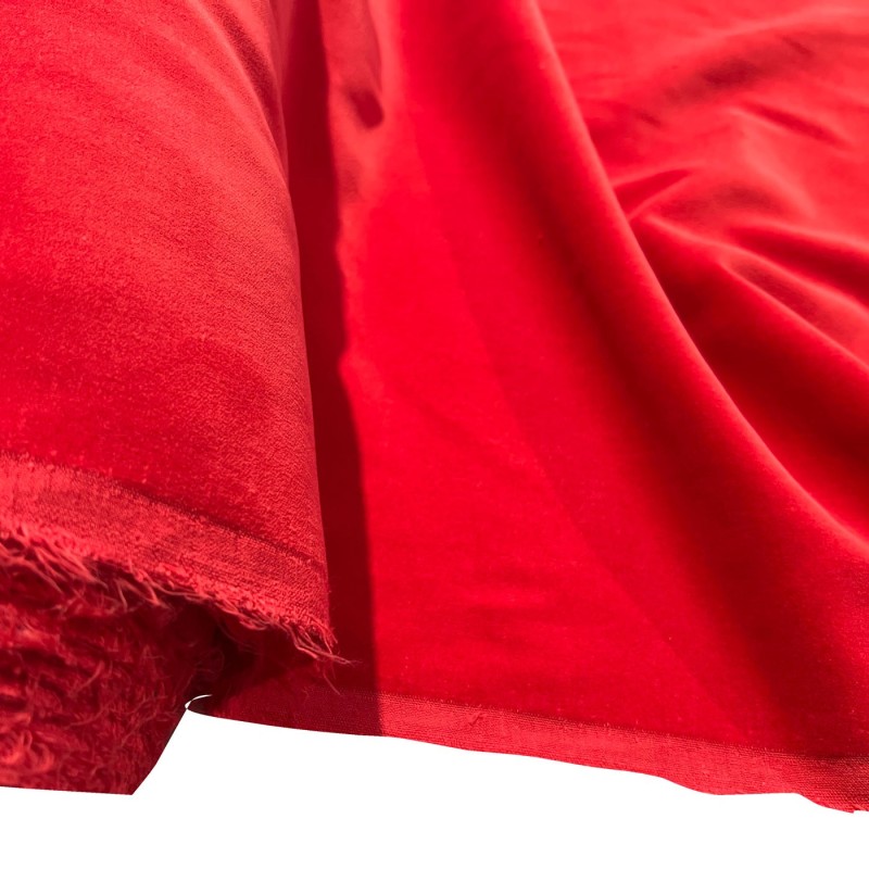 Cotton Velvet Fabric Red1