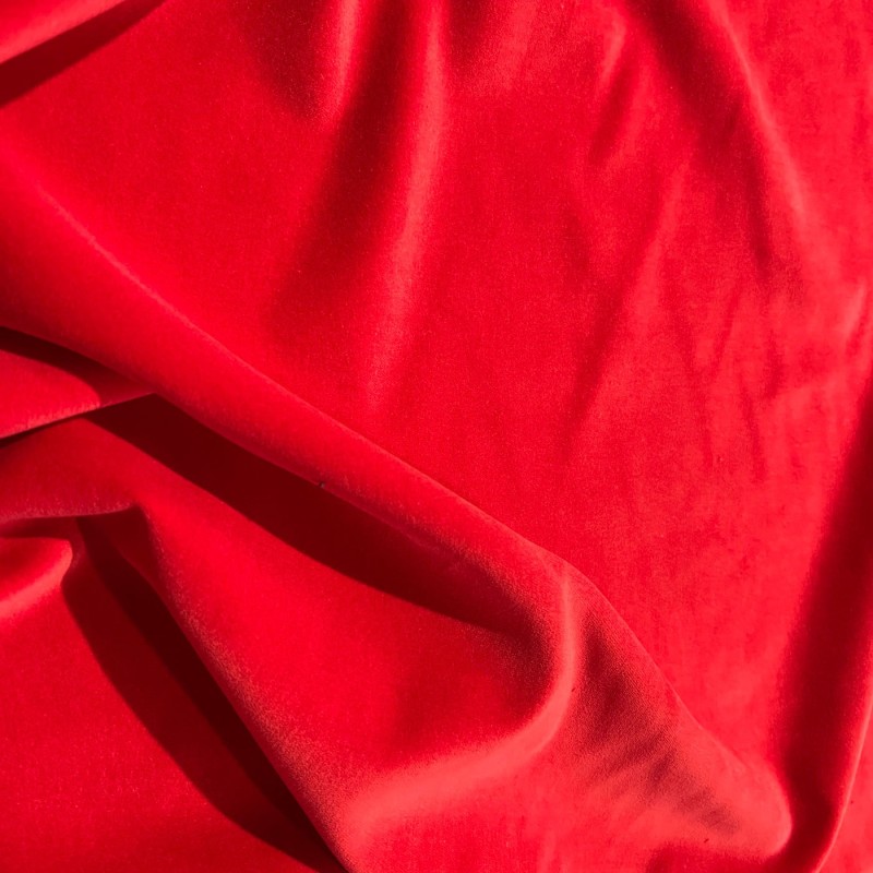 Cotton Velvet Fabric Red2