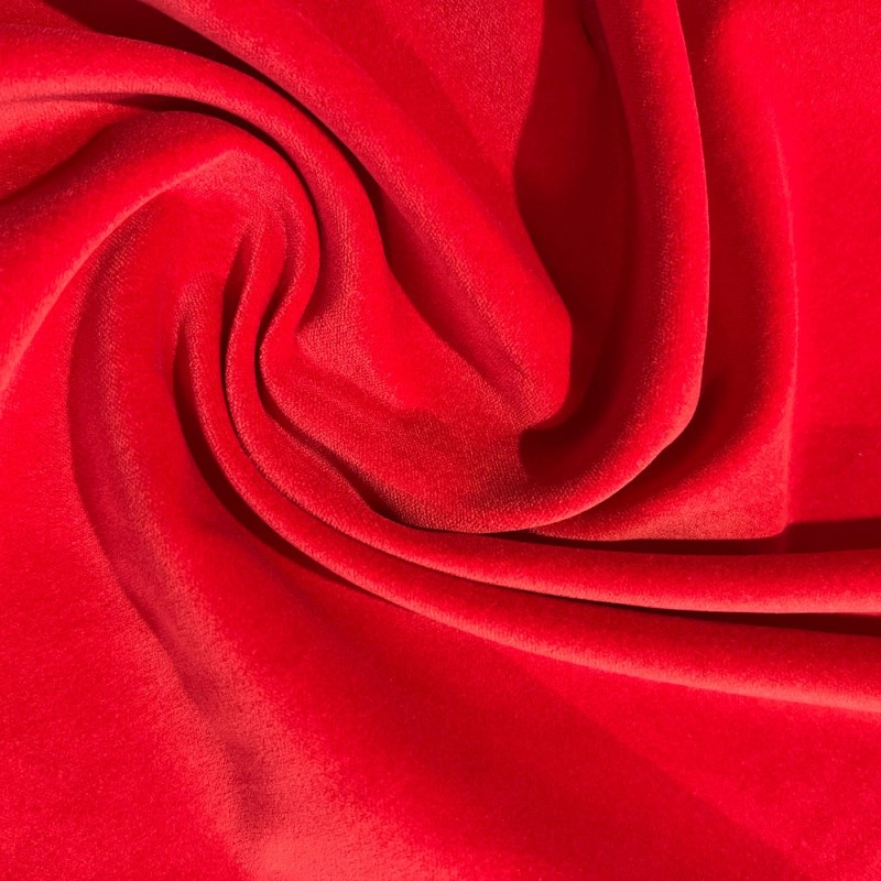 Cotton Velvet Fabric Red3