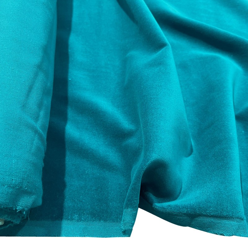 Cotton Velvet Fabric Teal1