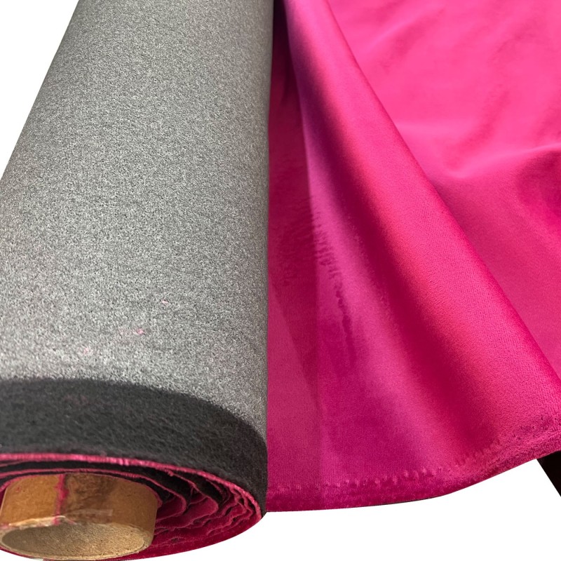 Fire Retardant Upholstery Velvet  Cerise 1