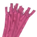 Pack Of 5 Pink nylon Zips  (Open end)