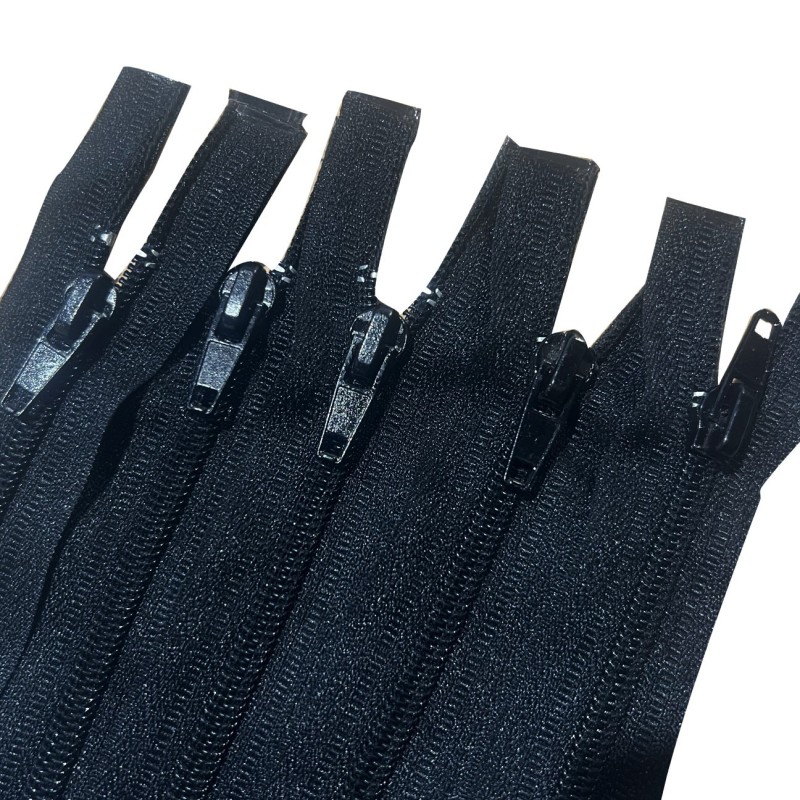 Chocolate Nylon Zips Pack Of 5 (closed end) Black 1