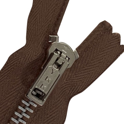 Pack of 5 Brown YKK Branded Metal Zips 2