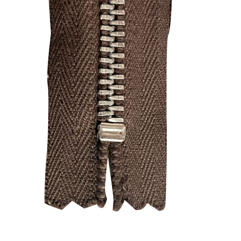 Pack of 5 Brown YKK Branded Metal Zips 3