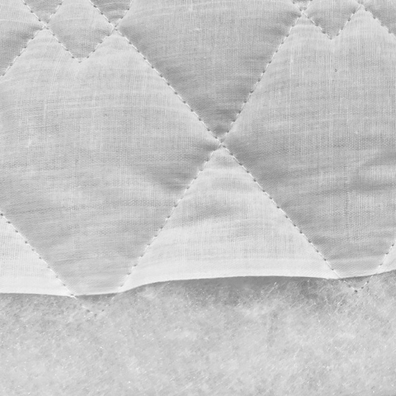 Quilted Fabric Polycotton Double Diamond White2