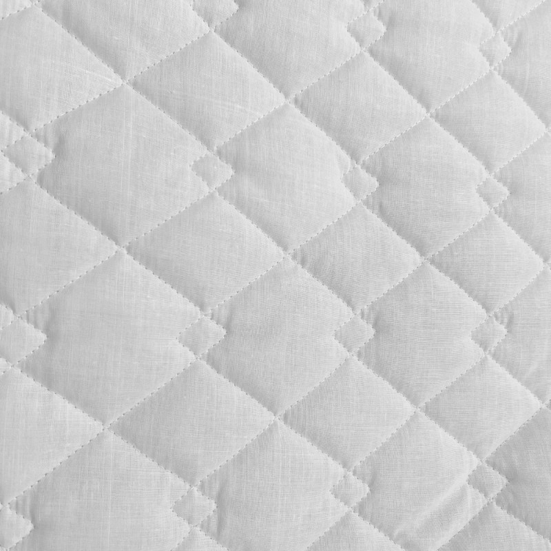 Quilted Fabric Polycotton Double Diamond White3