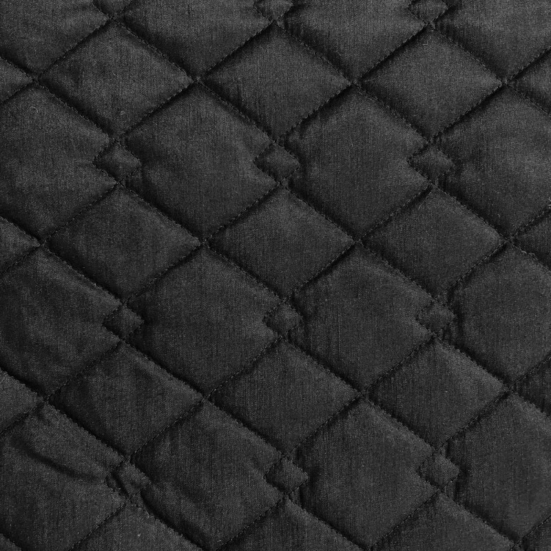 Quilted Fabric Polycotton Double Diamond Black3