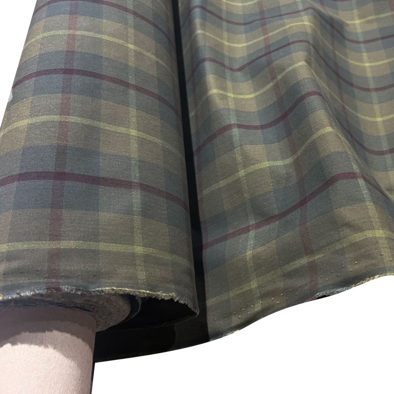 Clearance Waterproof Dry Wax Fabric Green Check1