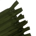 Pack Of 5 Olive Green Nylon Zips 21" / 53.5cm