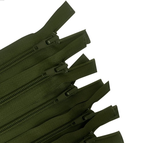 Pack Of 5 Olive Green Nylon Zips 21" / 53.5cm 2