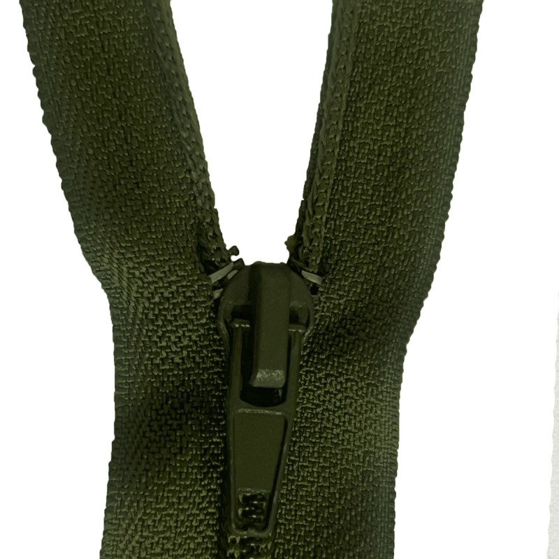 Pack Of 5 Olive Green Nylon Zips 21" / 53.5cm 3