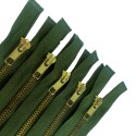 Pack Of 5 Brass Look Zips  22" / 56cm