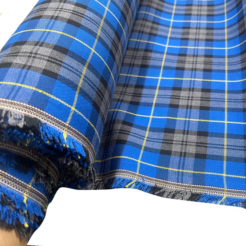 Viscose Tartan Fabric Royal Blue