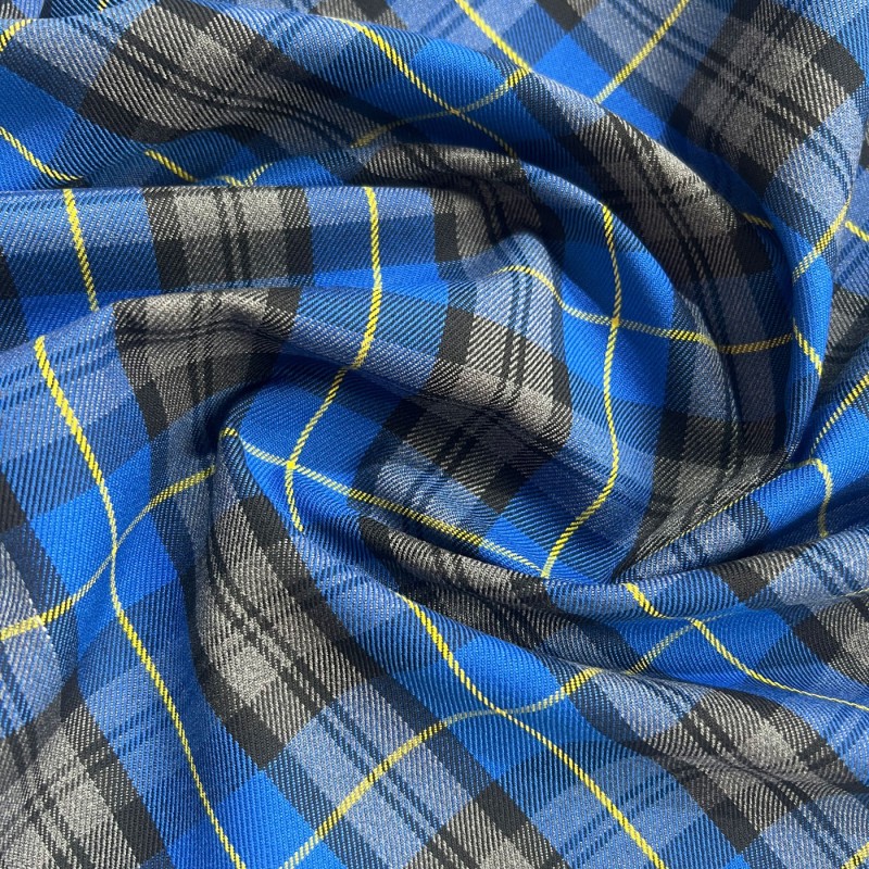 Viscose Tartan Fabric Royal Blue3