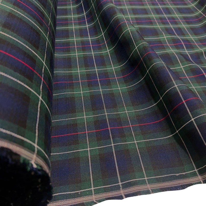 Viscose Tartan Fabric Navy Green1