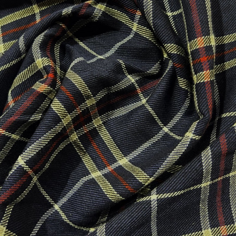 Polycotton Check Clearance Navy and red 2