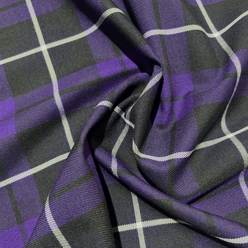 Viscose Tartan Fabric Purple2