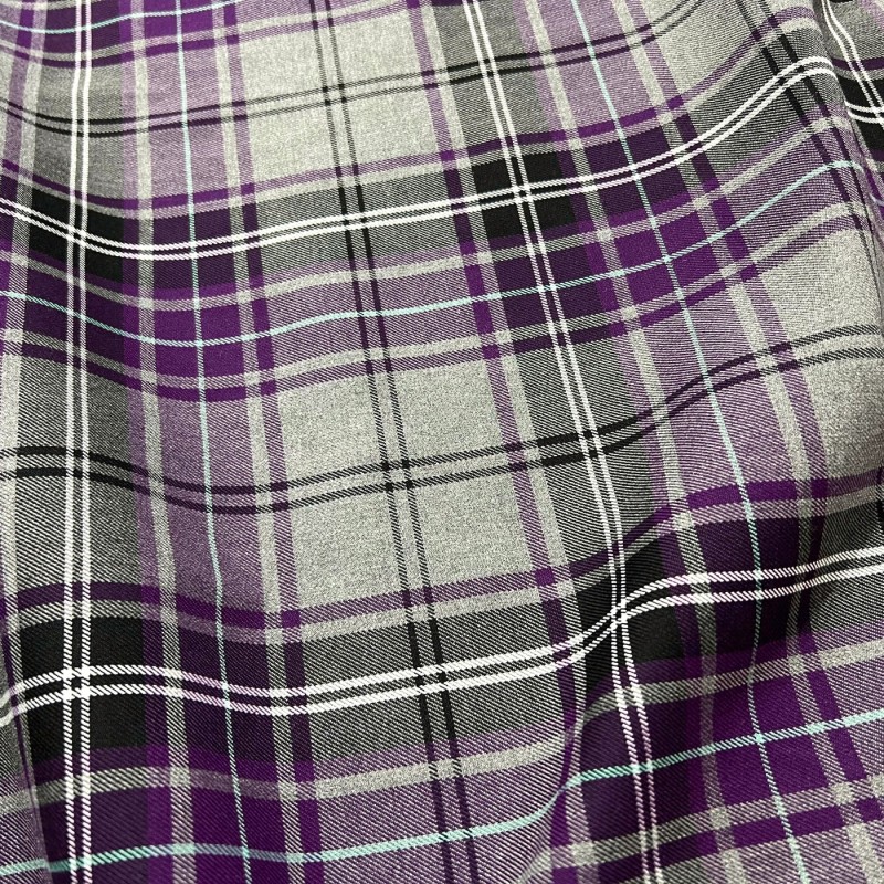 Viscose Tartan Fabric Purple and Grey3