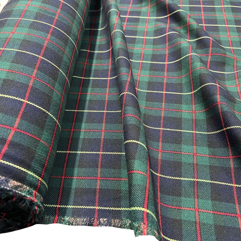 Viscose Tartan Fabric Green Red and Yellow1