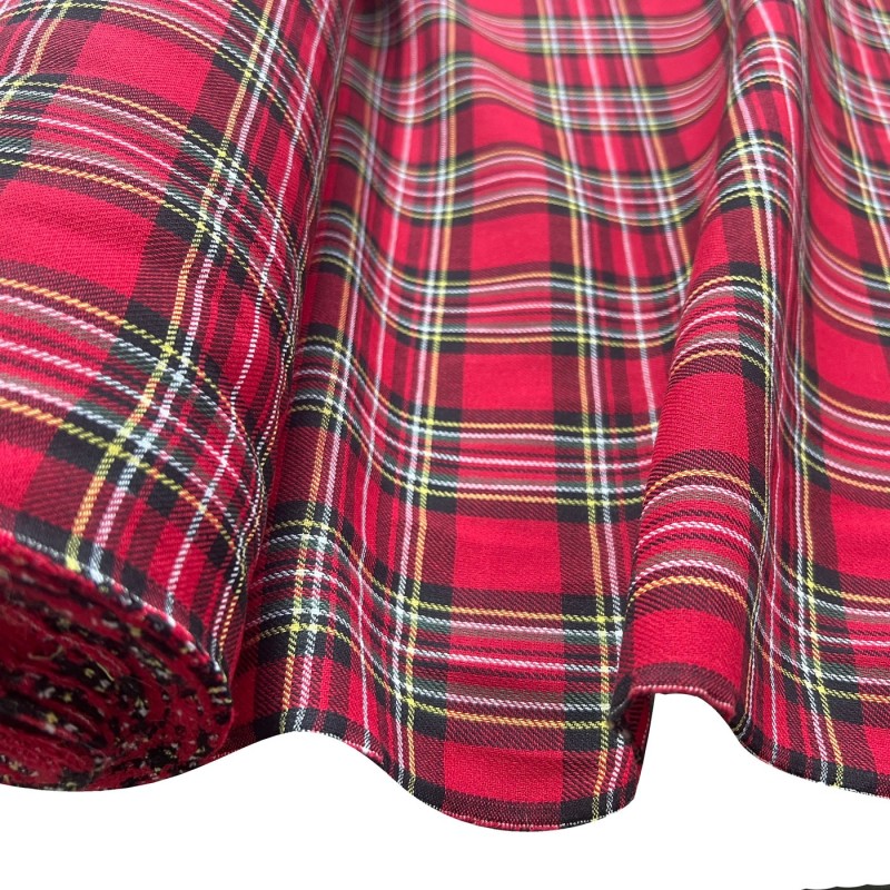 Viscose Tartan Fabric Royal Stewart 2