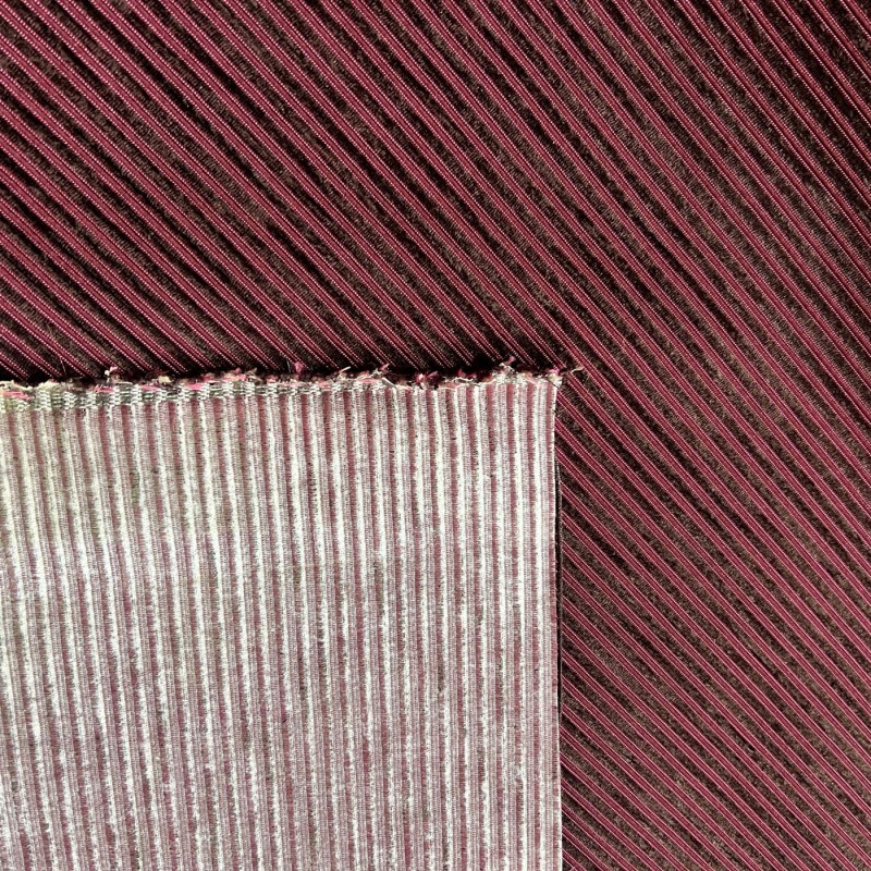 Clearance Polycotton Upholstery  Burgundy rib 3