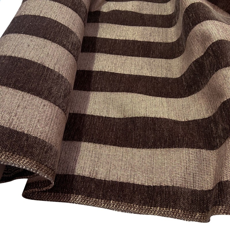 Clearance Striped Upholstery Fat Stripes Chocolate 1