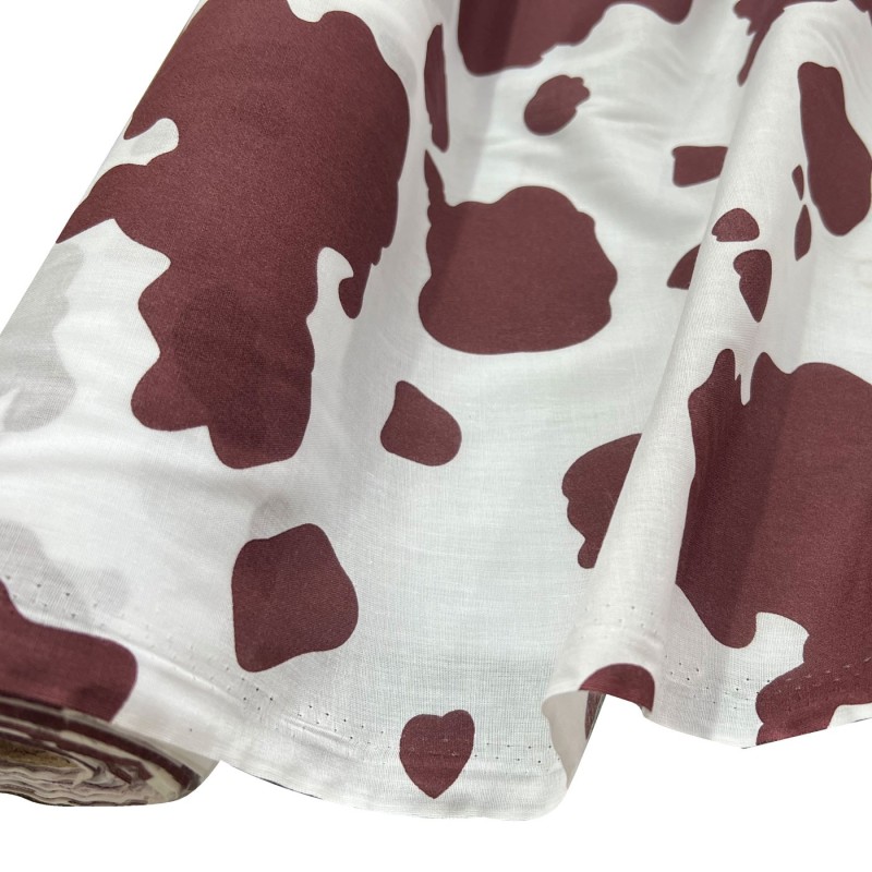 Animal Prints Polycotton Fabric Brown Cow 1